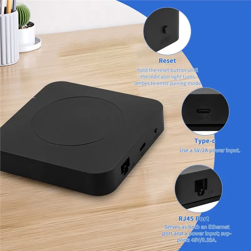 Фото Умный шлюз Tuya Smart Matter с поддержкой Zigbee и BLE 5.0, Wi-Fi 2.4G/5G, центр управления умным домом, мониторинг Smart Life, совместимость с Alexa №4