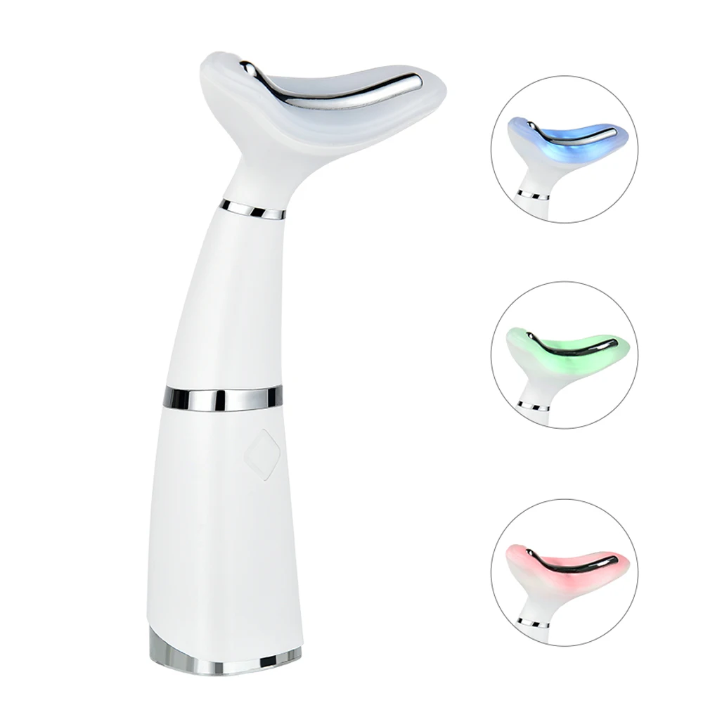 

Neck Face Lift Multi Functional Devices 3 Colors LED Photon Therapy Skin Tighten Reduce Double Chin Anti Wrinkle Neck Massager
