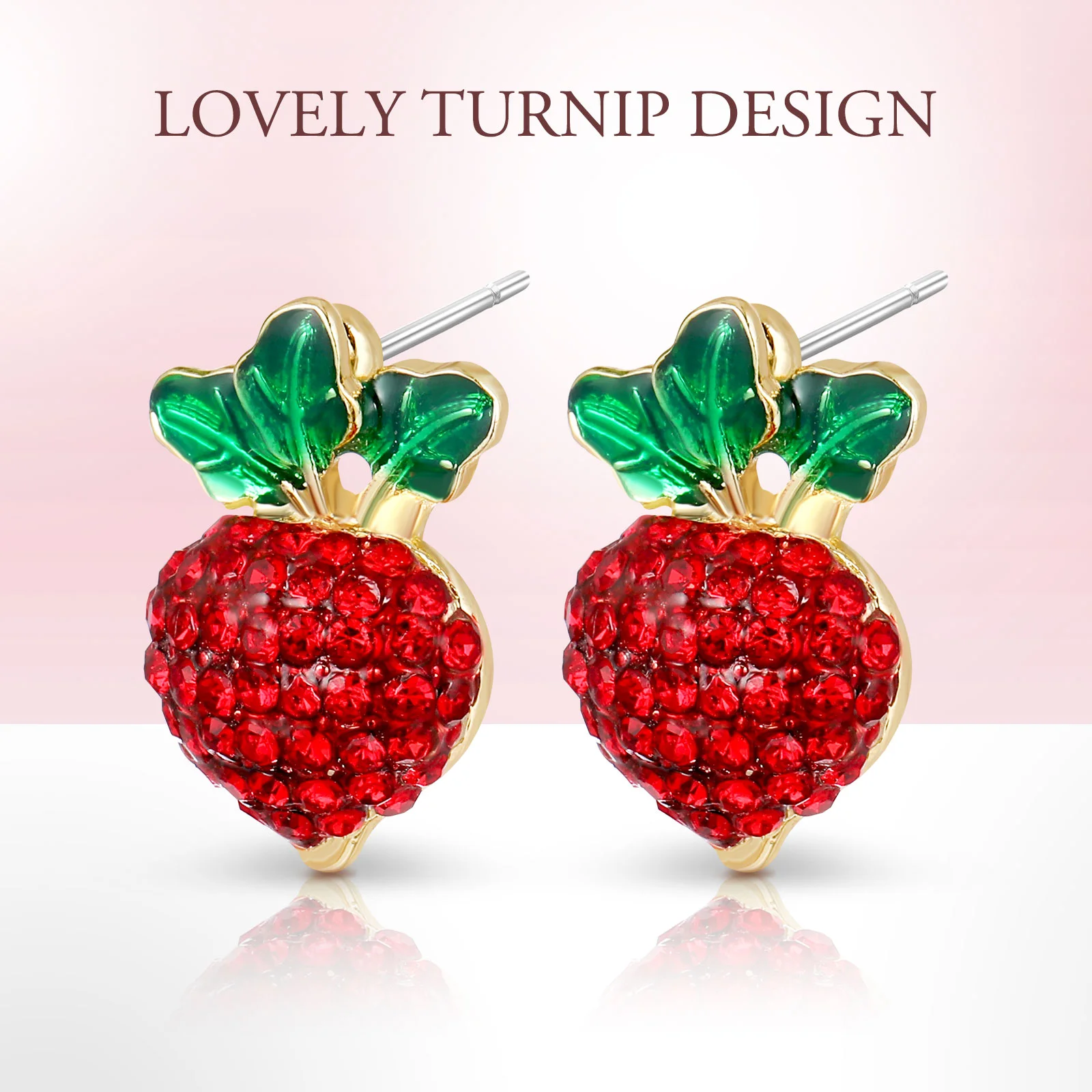 1 пара серег-гвоздиков с редисом милые серьги со стразами украшения для ушей
