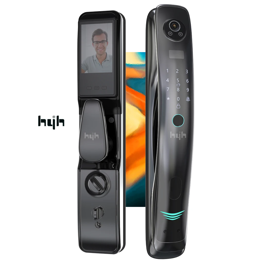 Умный дверной замок hyh, 3d-замок с функцией распознавания лица, со сканером отпечатков пальцев, с паролем, для защиты входной двери