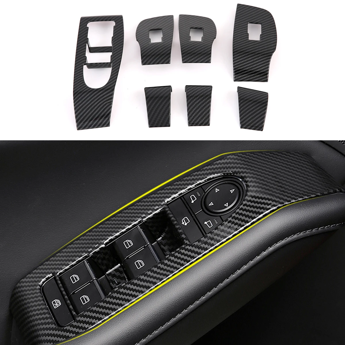 

For Mazda 3 Axela BP CX-30 DM 2019-2022 High Quality ABS Carbon Fibre Car Window Glass Lift Switch Button Cover Trim Sticker