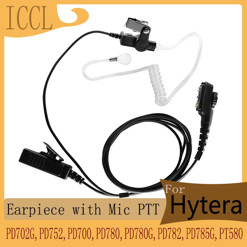 

ICCL Headset Earpiece with Mic PTT for Hytera HYT PD702,PD702G,PD752,PD700,PD780,PD780G,PD782,PD785,PD785G,PT580 Walkie Talkie
