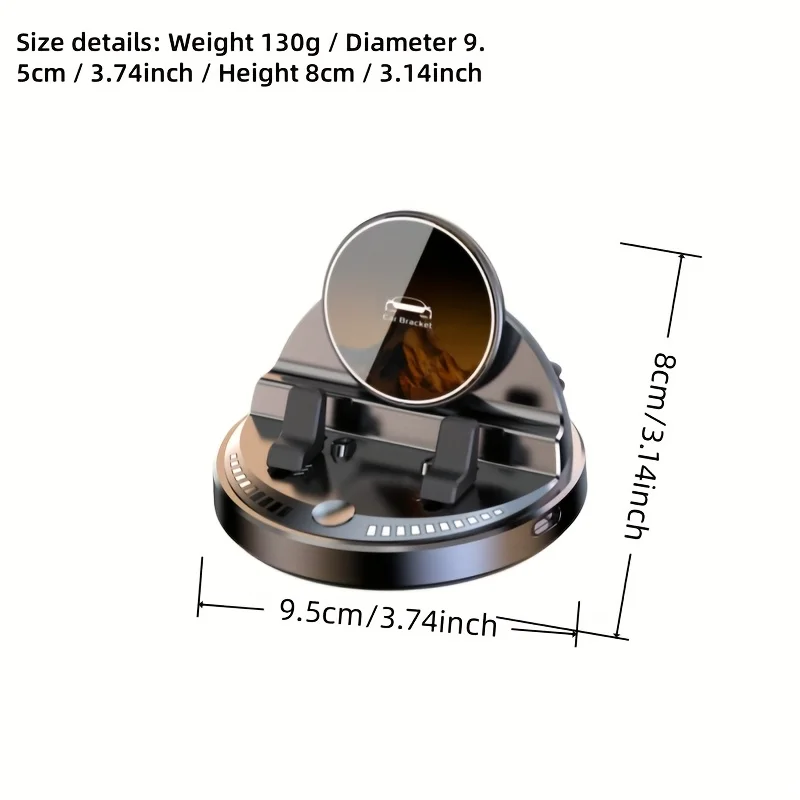

Вращающийся На 360 Градусов Беспроводной Автомобильный Держатель Для Телефона С Зарядкой, Черный