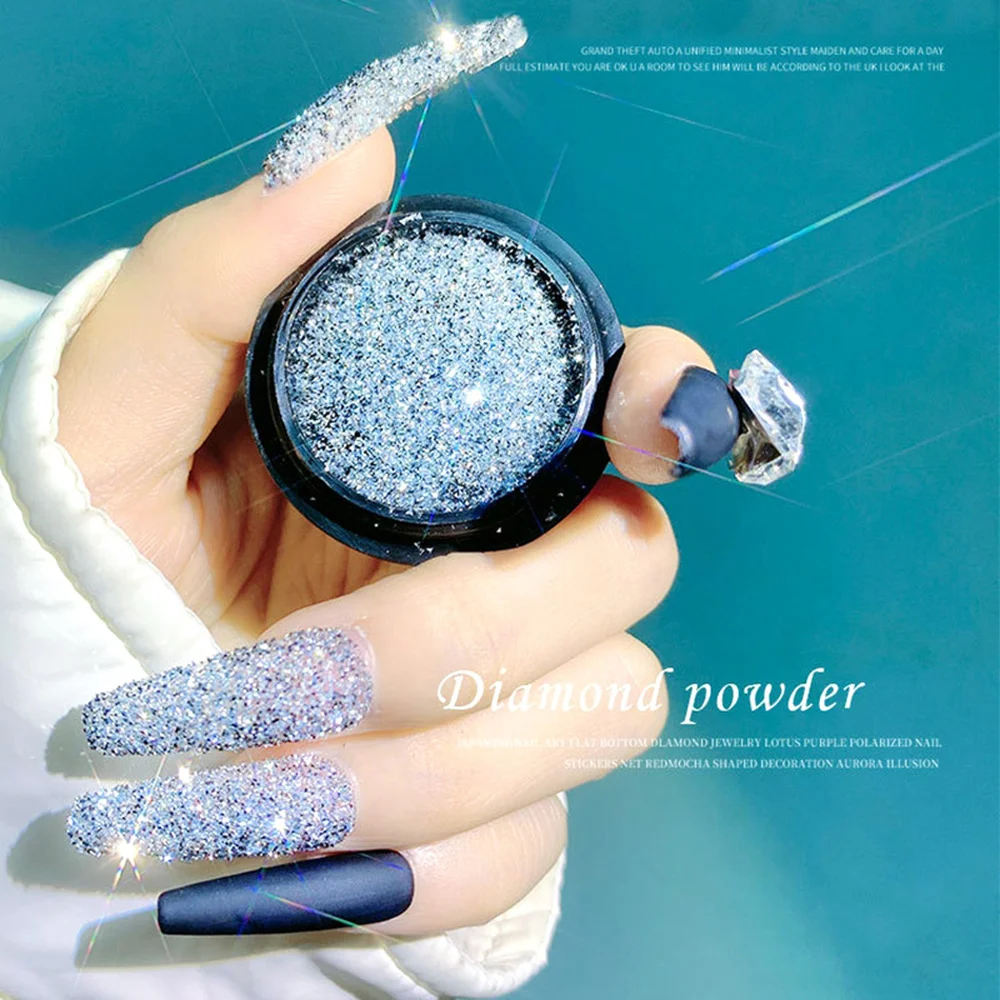 

Silver Reflective Nail Glitter Dust Super Shiny Nail Powder Fine Shiny Pigment Holographic Glass Micro Drill Nail Art Decoration