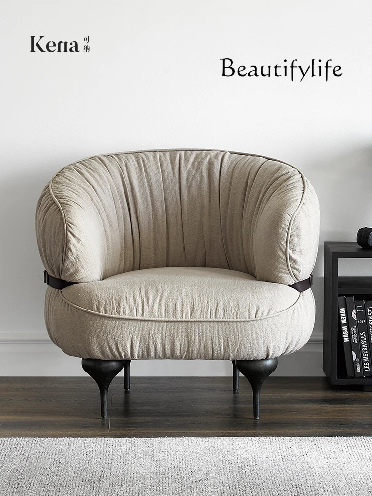 Льняной диван одиночный закрытый Современный дизайнерский стул