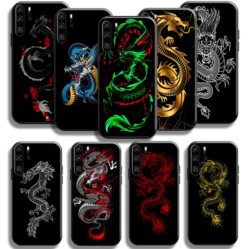 

Fashion Dragon Animal Pattern Phone Case For Huawei P50 P40 P30 P20 Pro Lite 5G Case For Huawei P Smart Z 2021 Coque Black Soft