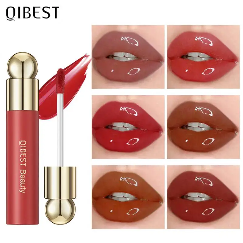 

QIBEST Mirror Water Light Lip Glaze Glass Doodle Lip Moisturizing Long-lasting Whitening Lipstick Lip Gloss Makeup 2023 NEW
