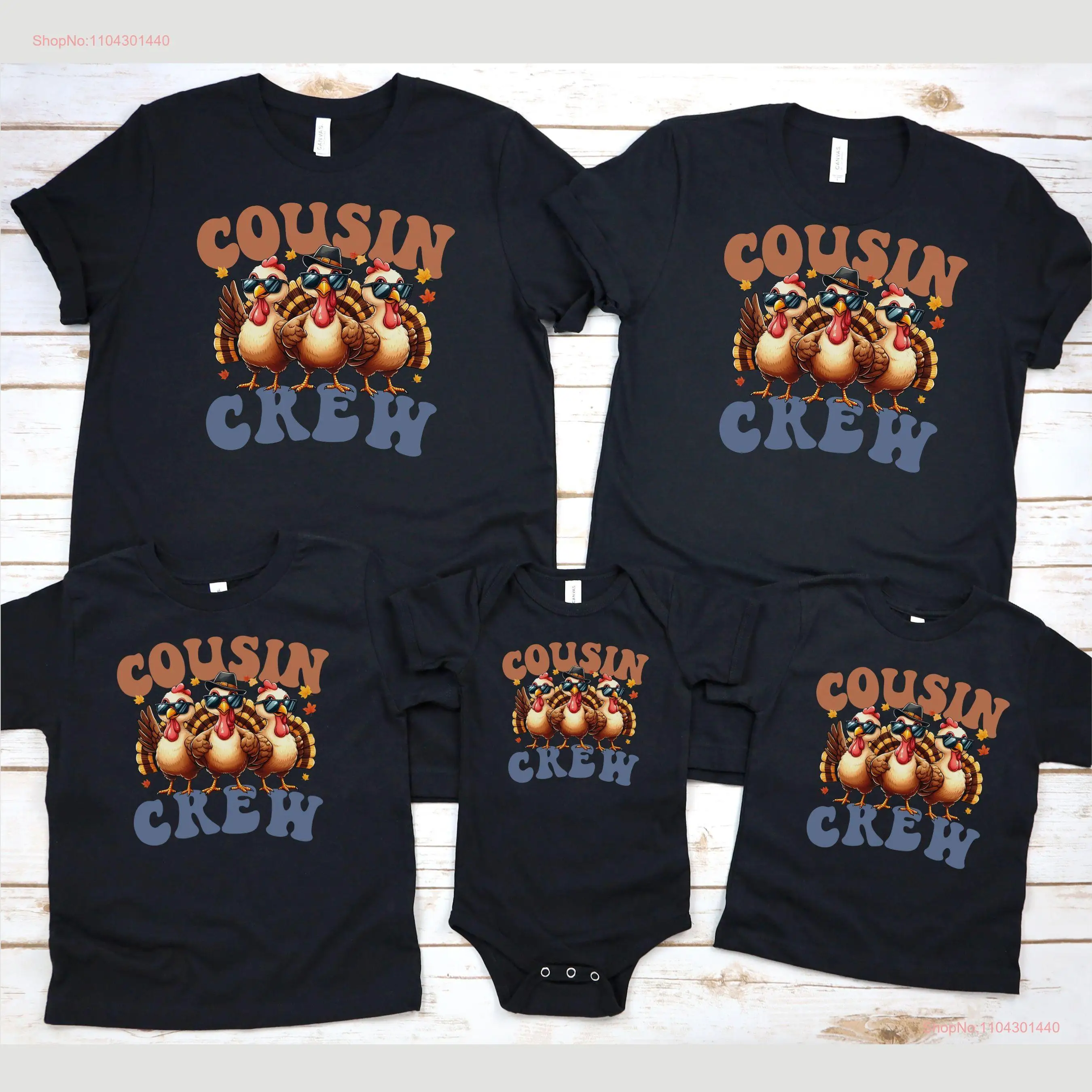 Осенняя футболка Cousin Crew для семейной поездки на День Благодарения Cousins в тон с