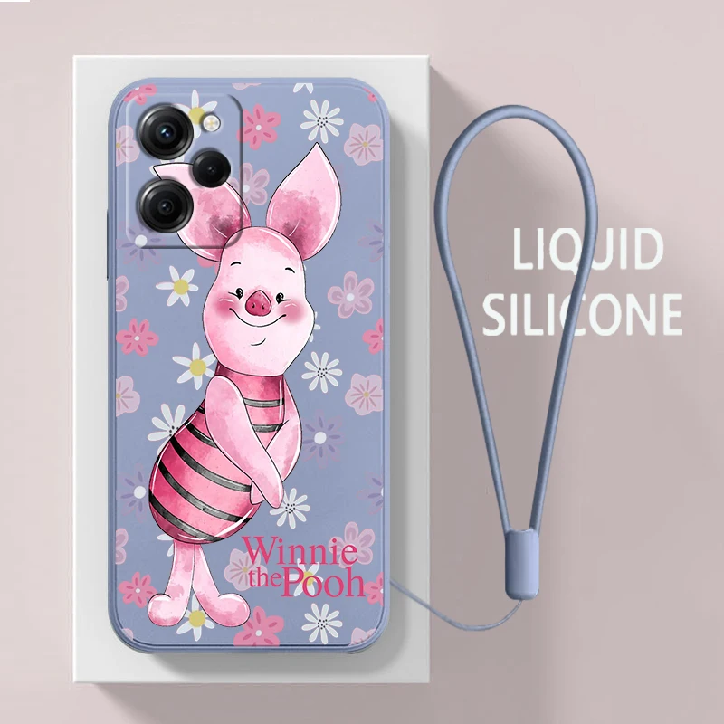 

Winnie the Pooh Cute For Xiaomi POCO X5 M5 C40 M4 X4 F4 C40 X3 NFC F3 GT M4 M3 M2 Pro C3 4G 5G Liquid Rope Phone Case Coque Capa
