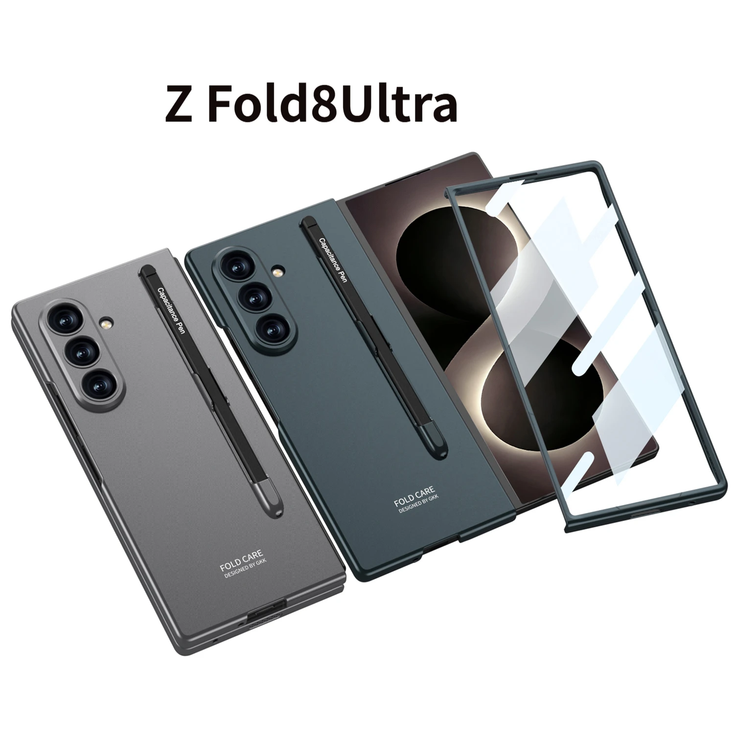 Фото Чехол GKK Matte Slim для Samsung Galaxy Z Fold 8 Ultra ZFold8, тонкий, жесткий, из поликарбоната, с отсеком для стилуса, защитная пленка из стекла 9H HD, в комплекте стилус. №1