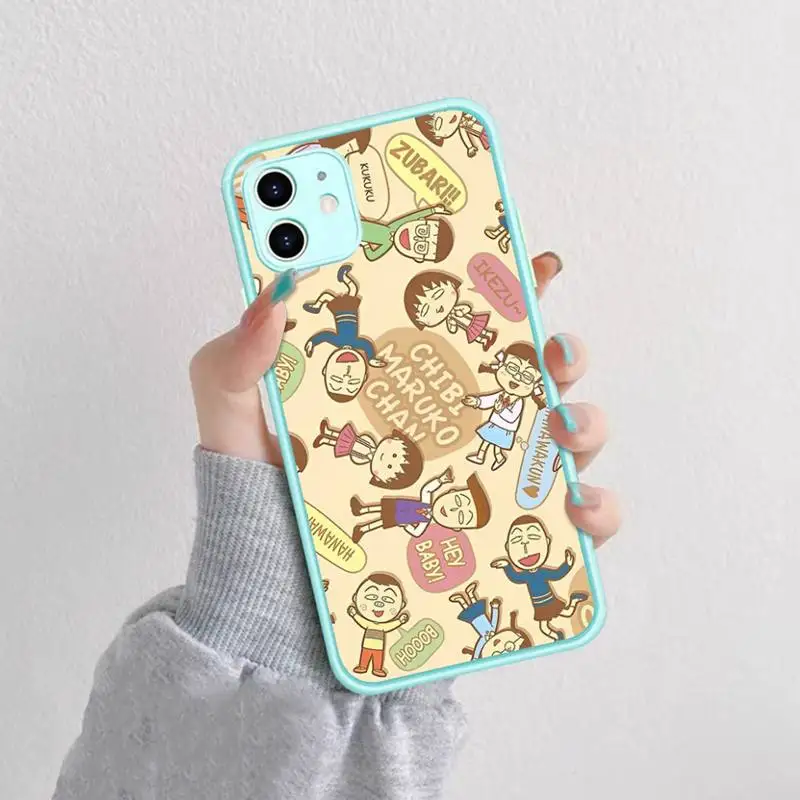 Cartoon C-ChibiS M-MarukoS C-ChanS Phone Case for iPhone 14 11 12 13 Mini Pro Max 8 7 Plus X XR XS MAX Translucent Matte Cover