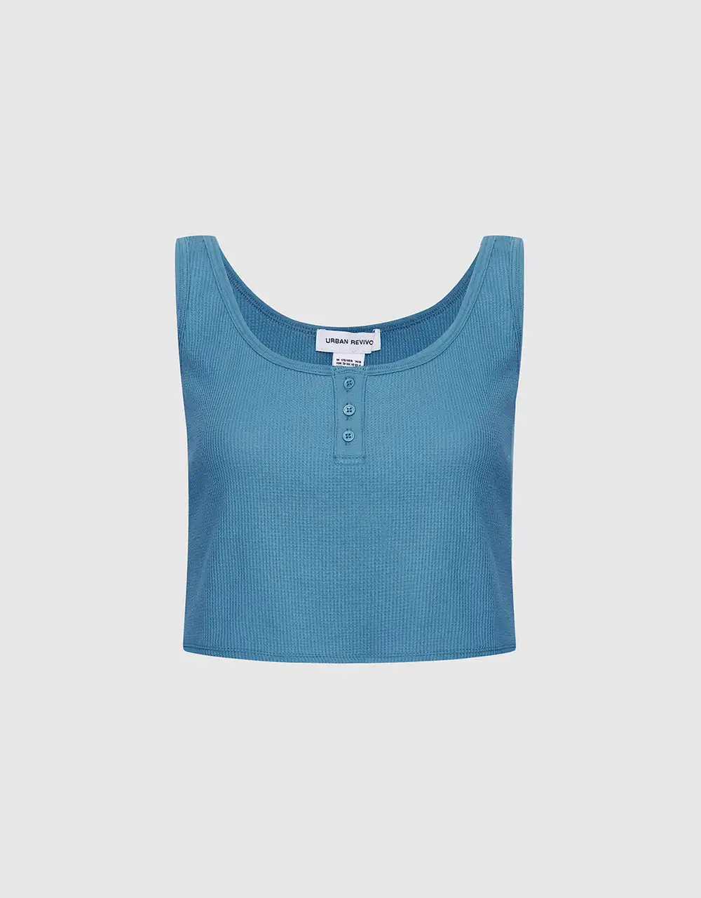 

Half Button Ribbed Knit Tank Top