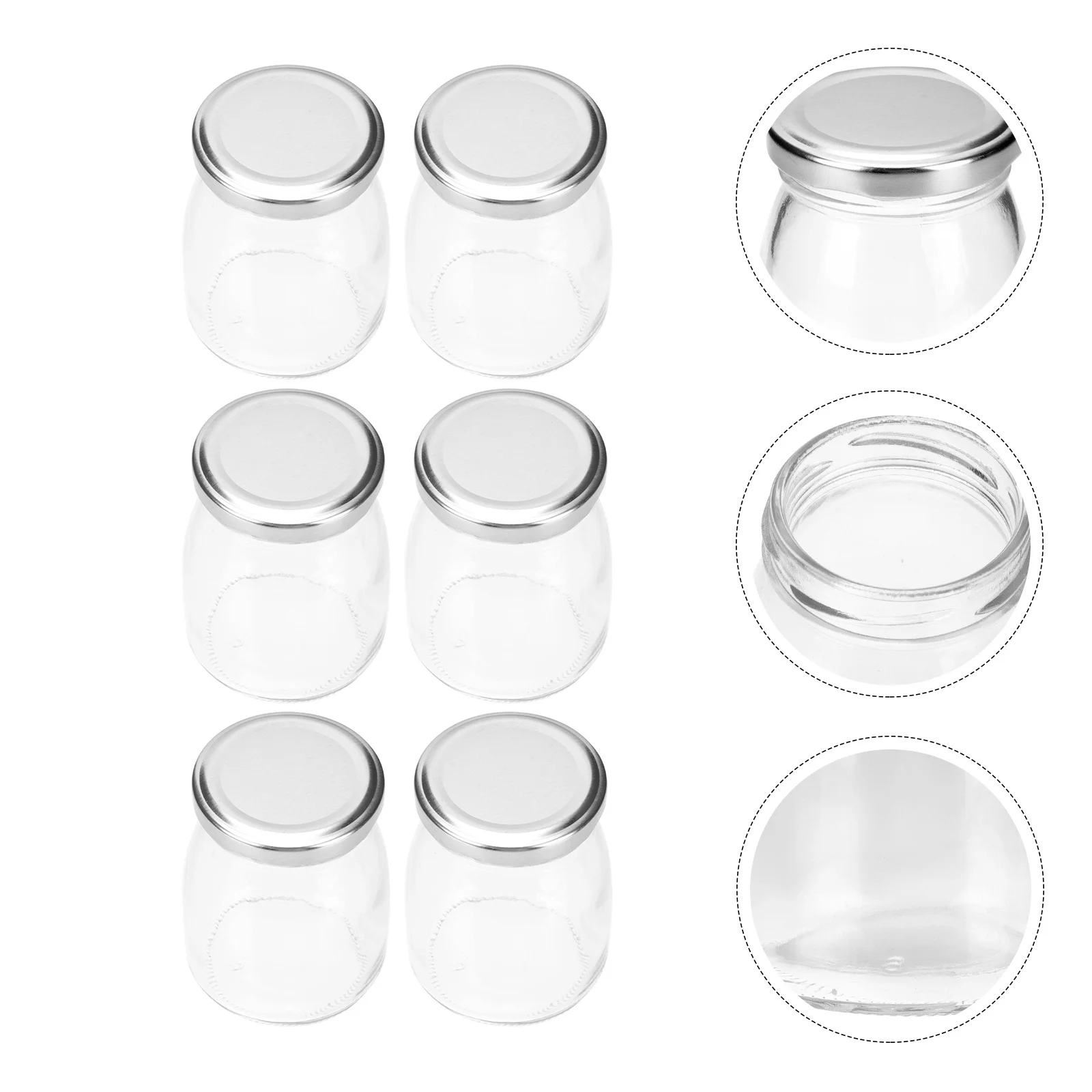 

6pcs Sturdy Practical Exquisite Transparent Durable Food Storage Bottles for Kitchen