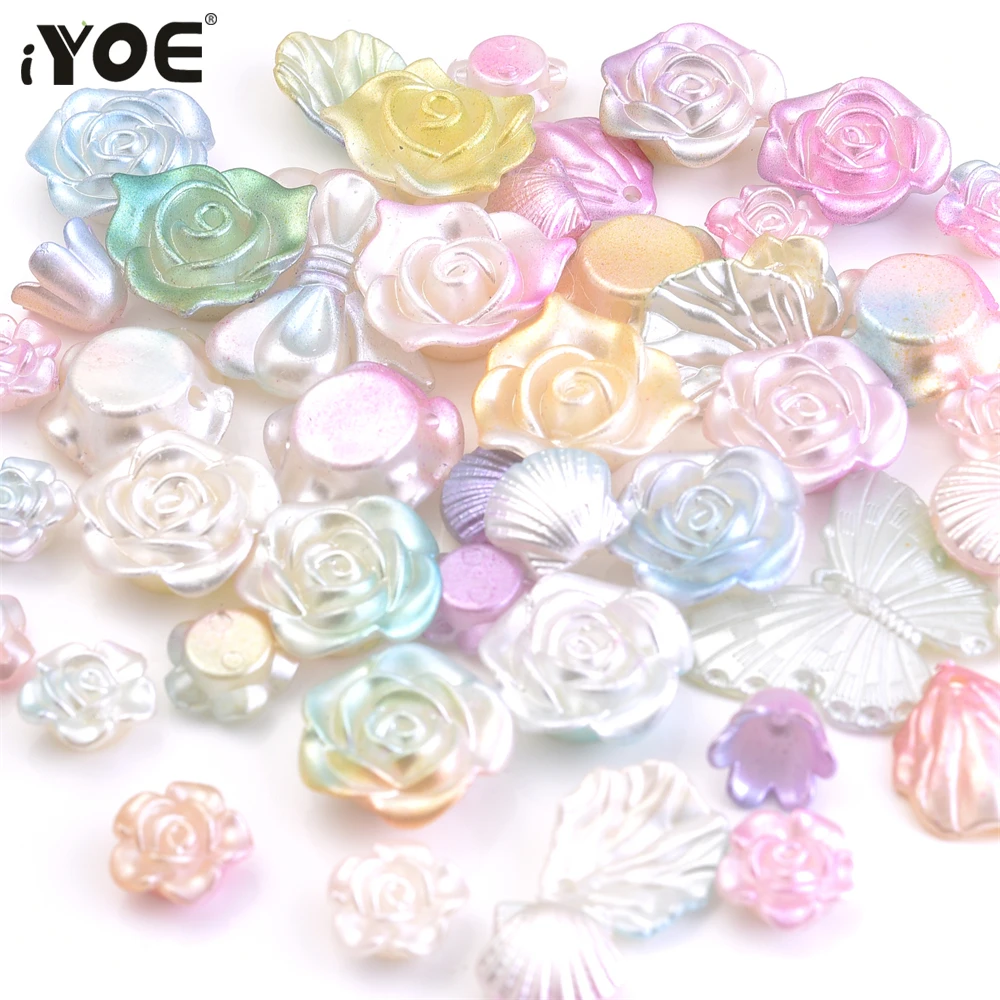 50 шт. акриловые бусины в виде бабочек