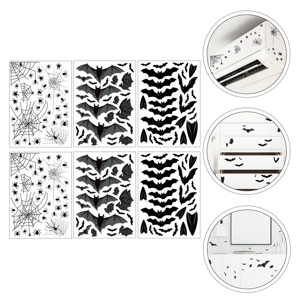 

6pcs Window Decals Window Stickers Window Clings Window Stickers Glass Door Spider Web Stickers