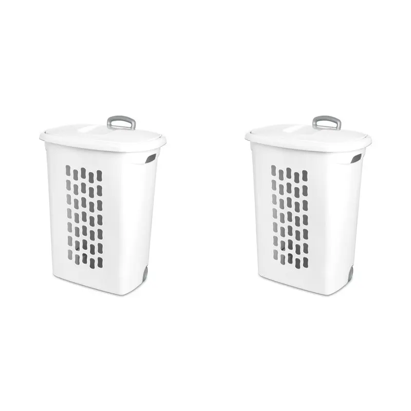 Plastic, White, Set Of 2