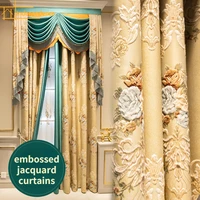 customized european curtains for living room bedroom luxury palace style embossed jacquard american thickened blackout window
