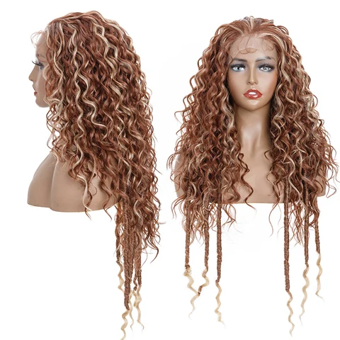 Snoilite 30 дюймов Синтетические кружевные передние плетеные парики с длинным хвостом для черных женщин коричневый черный кукурузный бразильский боксерский парик