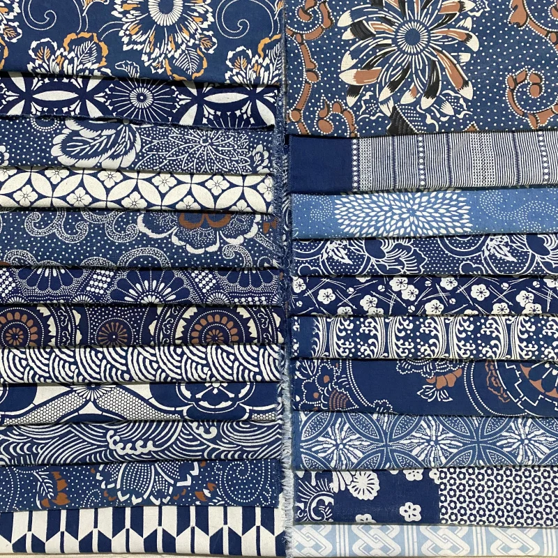 

500g/lot Blue Series Hand Plant Dyed Sashiko Fabric Indigo Fabric Shibori Fabric Boro Style Patchwork Fabric