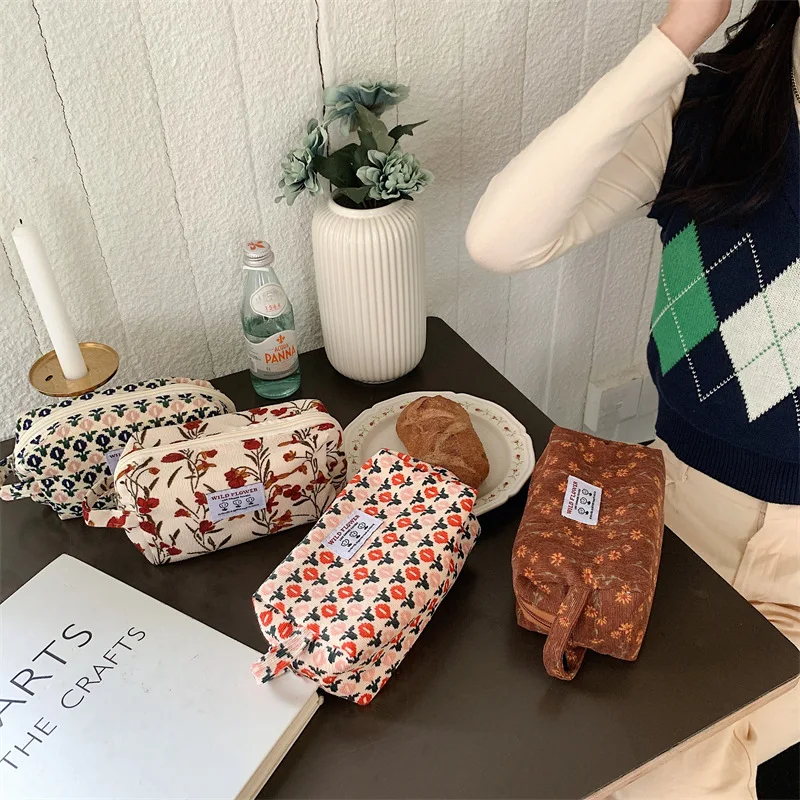 Чехол для карандашей корейские Канцтовары милый чехол в стиле ретро с цветами