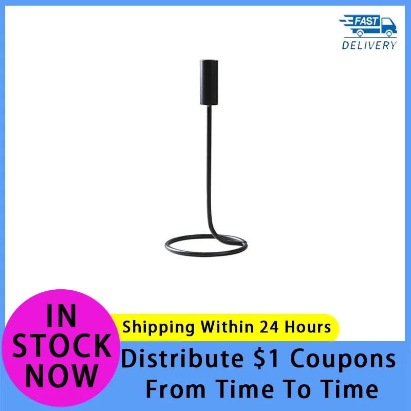 

Gold Black Candle Holder 27.1cm Drop Shipping Europe Metal Candle Stand God Candlesticks Metal Antiques Table Home Decoration