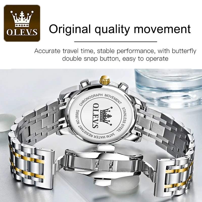 OLEVS Watches for Men Top Brand Luxury Chronograph Luminous Quartz Watch Fashion Business Waterproof Stainless Steel Wristwatch OLEVS Watches for Men Top Brand Luxury Chronograph Luminous Quartz Watch Fashion Business Waterproof Stainless Steel Wristwatch