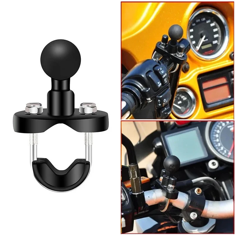 

U-Bolt Motorcycle Handlebar Bicycle Rail Rod Mount Base 1 Inch Ball for Insta360 X3 One X2 RS Gopro 11 Sports Cameras Smartphone