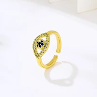fashion cubic zircon evil eye rings for women lucky blue stone finger ring wendding jewelry gift
