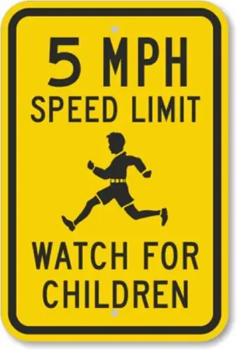 Алюминиевый знак повышенной скорости 5 миль/ч с защитой от атмосферных