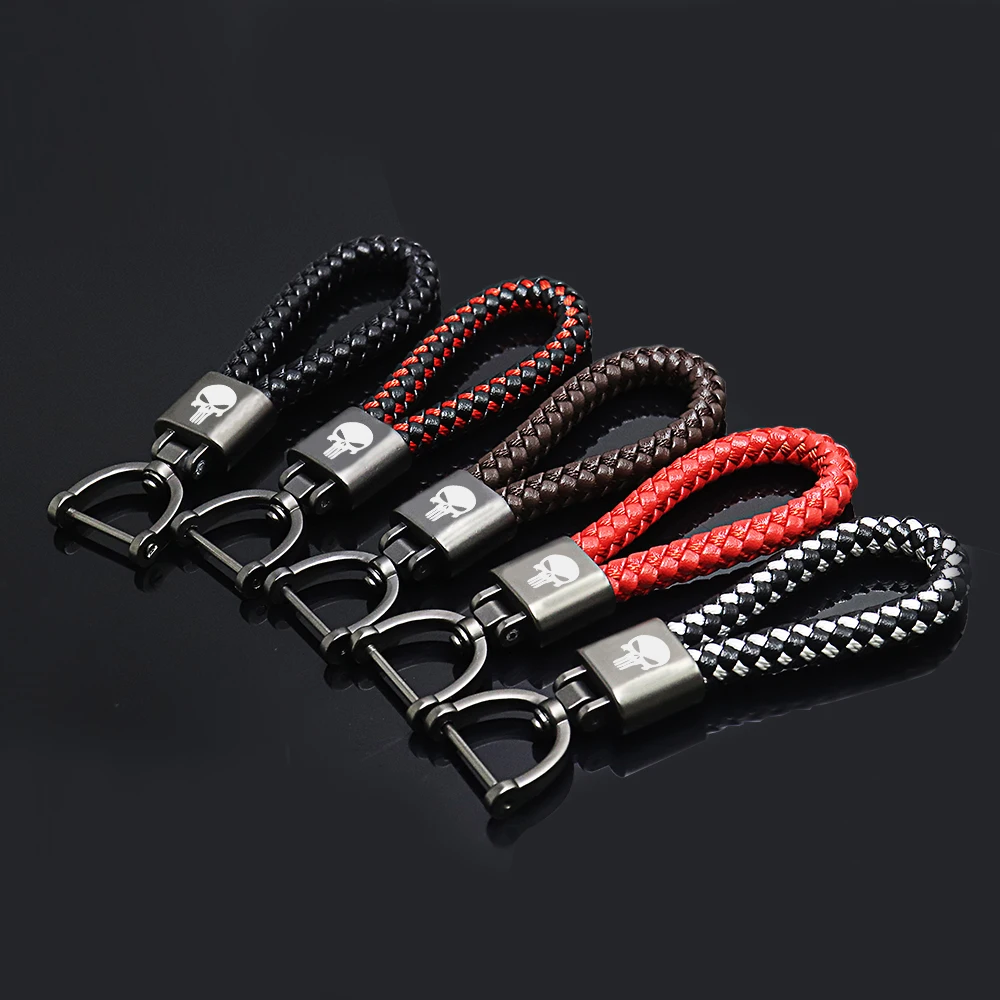 Кожаный Автомобильный брелок для ключей с изображением призрака черепа Honda ford