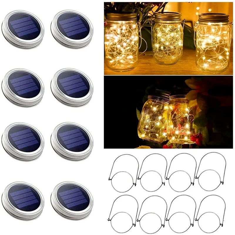 

Гирлянда с 20 светодиодами на солнечной батарее, лампа-лента с 1 крючком, без банок, уличный фонарь для газона, двора, сада вечерние НКИ, Рождес...