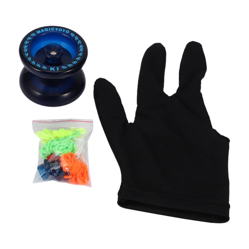 

MAGICYOYO K1 YoYo Ball (ABS, blue) + 5 Strings + Glove, big cool gift toy for children Friends-ABUX