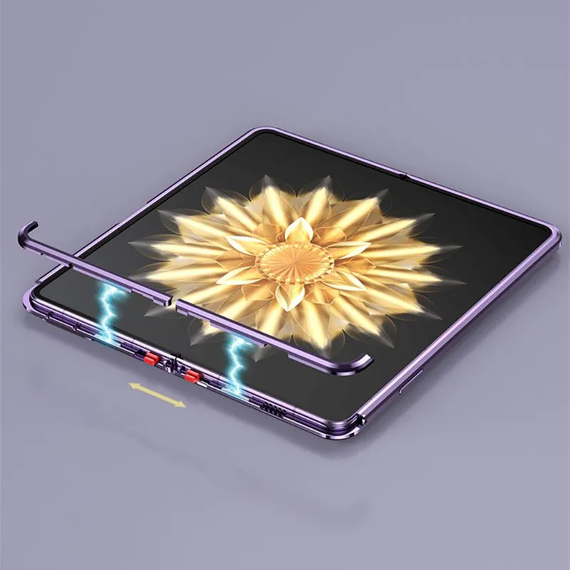 Бампер с металлическим каркасом из сплава магнитный флип-чехол для Honor Magic V2