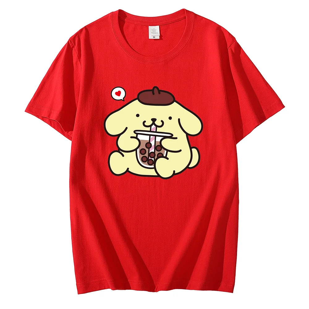 Футболка Sanrio Kawaii Purin с принтом Повседневная Спортивная уличная Harajuku для пары