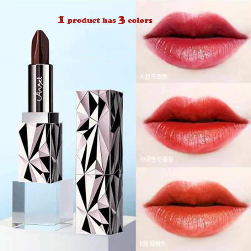 

Three Color Lipstick Moisturizing Fadeless Non Stick Waterproof Matte Durable Makeup Resistant Big Brand Authentic Lipstick