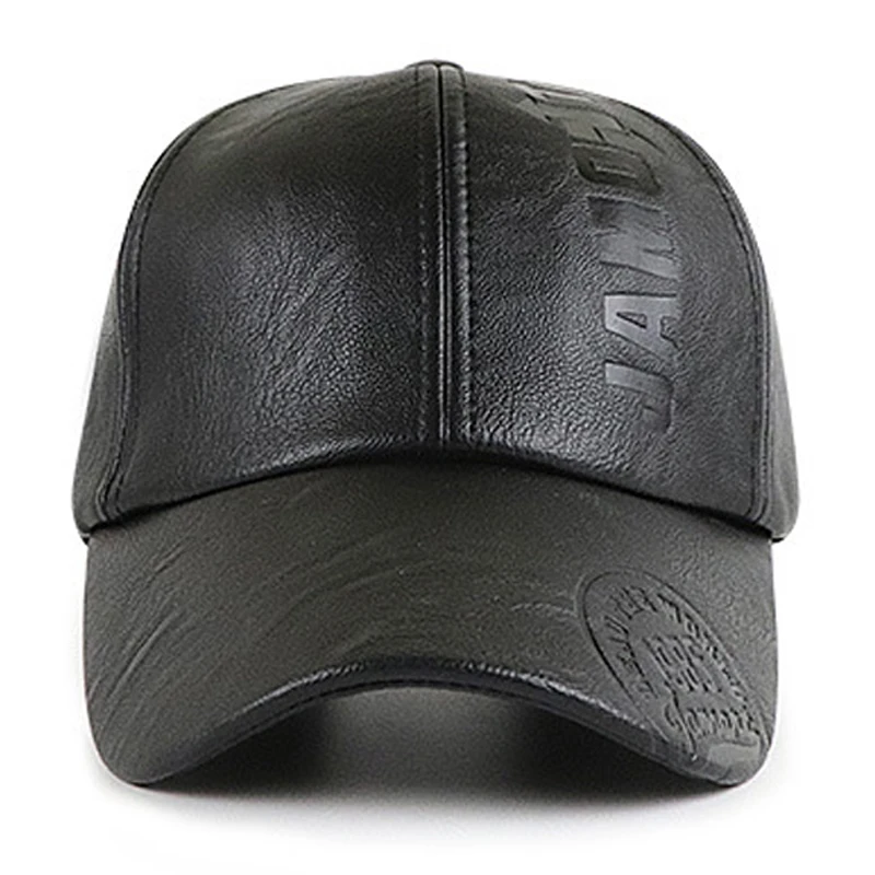 

Men PU Leather Baseball Cap Autumn Winter Outdoor Sun Hats Adjustable Snapback Caps Sport Cap for Golf Gym Running trucker hat