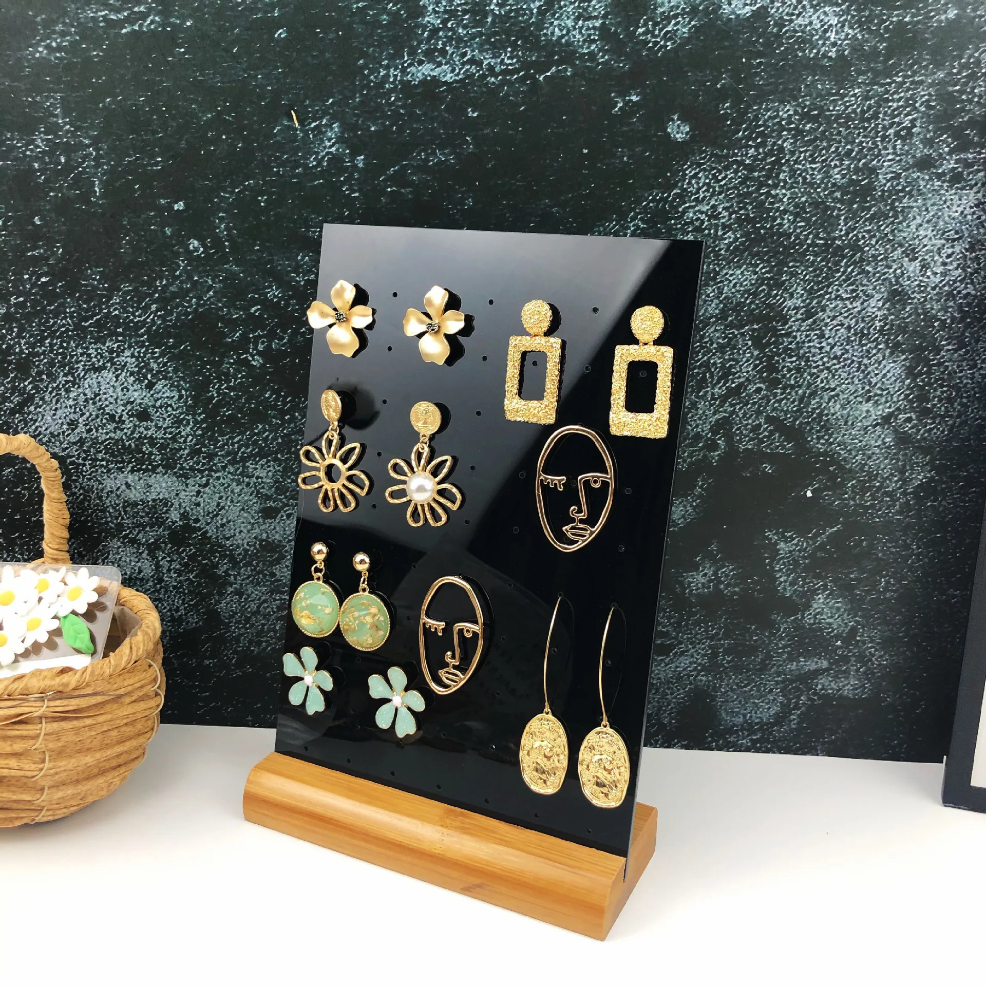 Earring Jewelry Display Holder Rack Stand Showcase Organizer Shelf Mould Plastic Earrings Display Stand Storage Case