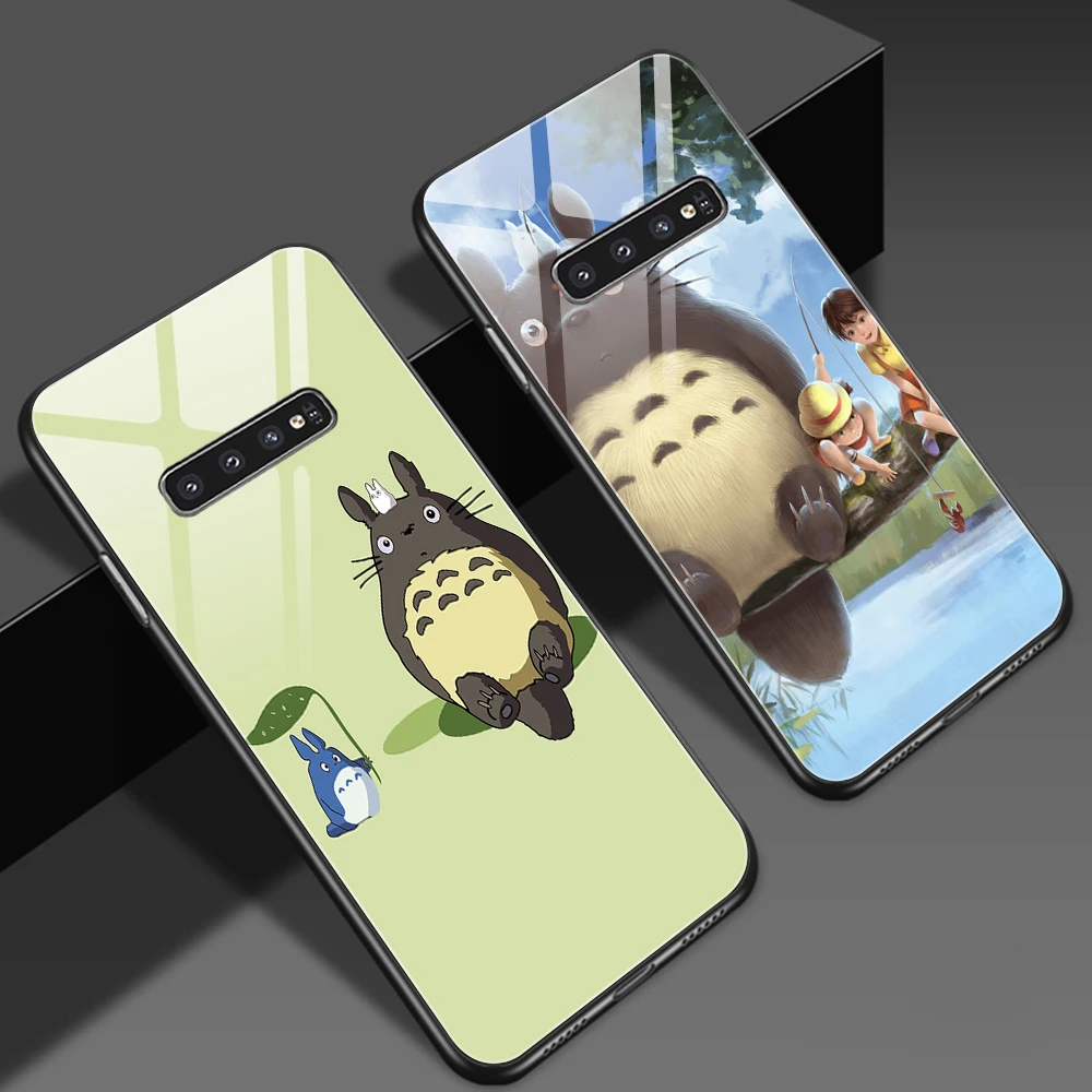 

Cute Totoro Anime Case For Samsung Galaxy S22 S10 S8 S10e S20 FE Ultra Note 20 10 9 Plus A52 A52S 5G A12 Tempered Glass Cover
