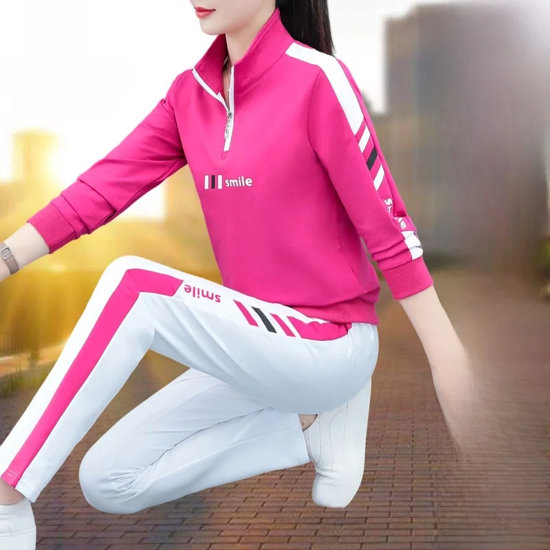 Брендовый спортивный комплект Woodpecker женский весенне-осенний воротник-стойка