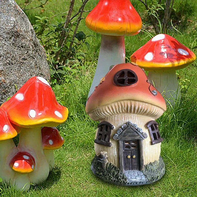 

Solar Powered Mushroom Light Mushroom House Statue Landscape Lights Decoration Outdoor Terrace Balcony Yard Decor