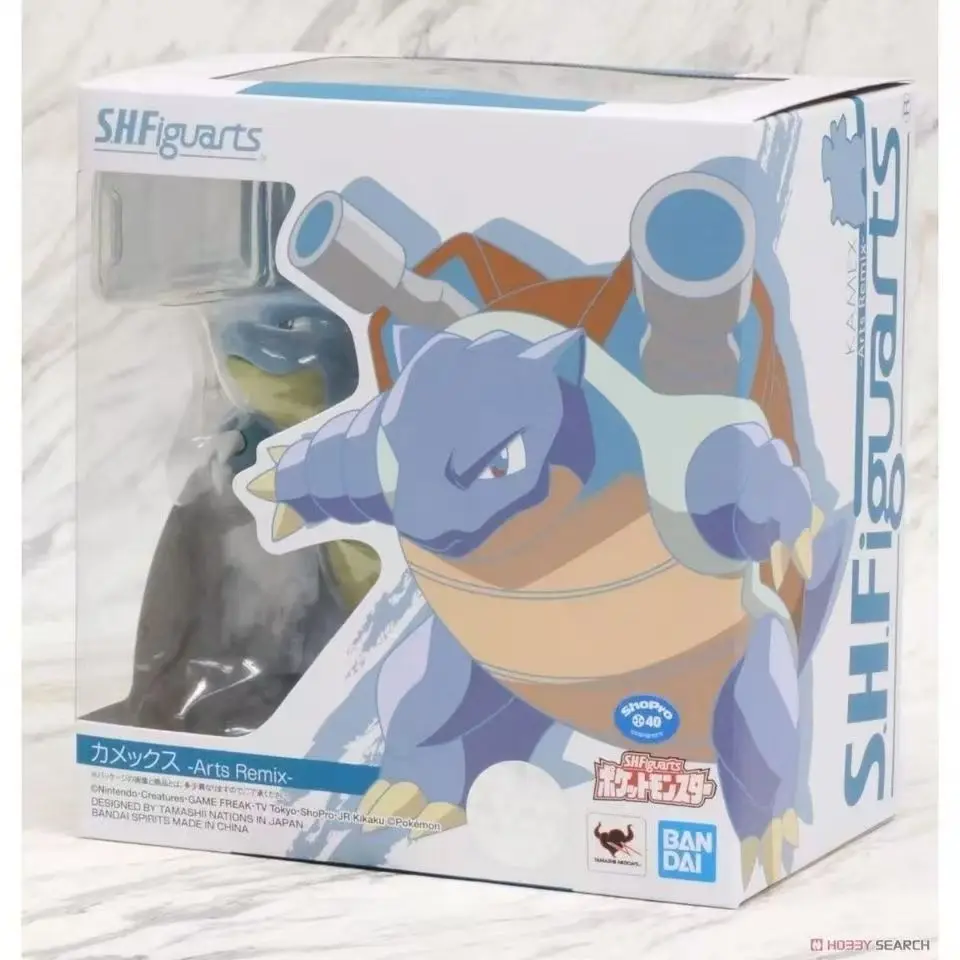 Bandai Original SHF POKÉMON BLASTOISE-ARTS REMIX- аниме фигурка в сборе модель игрушки Коллекционная
