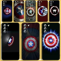 shield captain america marvel phone case for samsung s8 s9 s10 s20 s21 s22 plus 4g s10e 5g lite ultra fe black silicone luxury