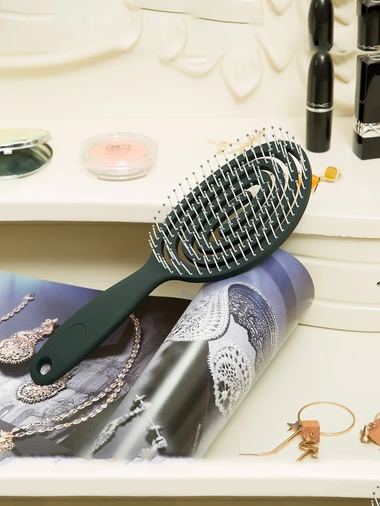 

Non-Knotted Dye Anti-Static Anti- Loss Wet Dry Long Curly Hair Elastic for Men and Women Wooden Comb