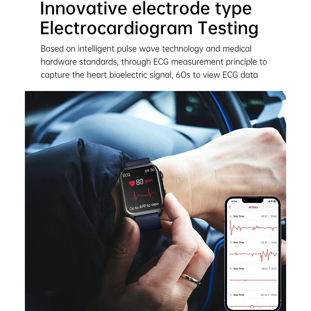 Смарт-часы TK12 с функцией измерения ЭКГ + ППГ Bluetooth и Пульсометром