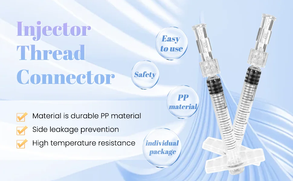 Высококачественный резьбовой соединитель Luer Lock прозрачный шприц из