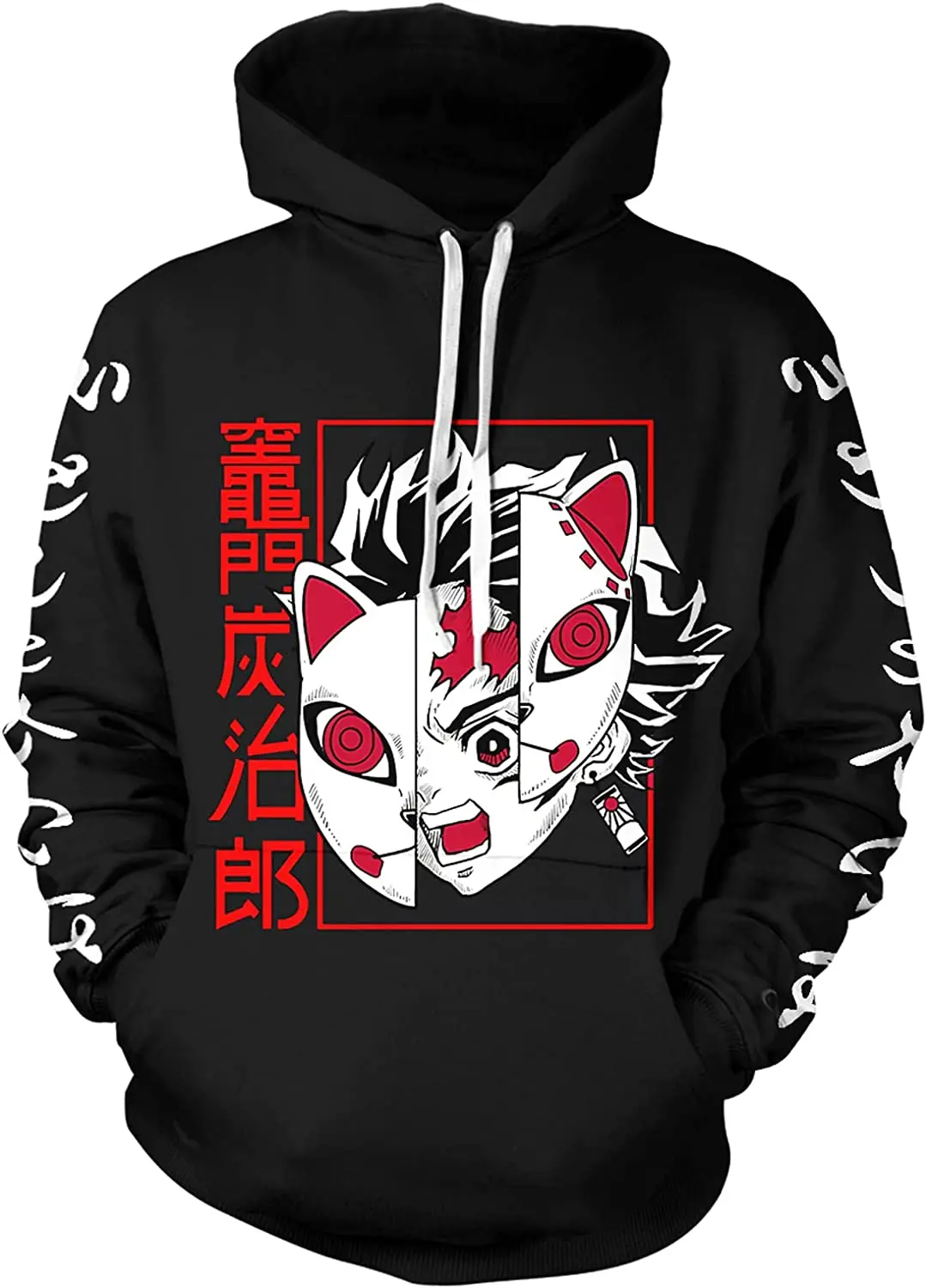 

Hot Anime Hoodies Men And Women Pullovers Kimetsu No Yaiba Print Novelty Hooded Sweatshirts Fashion Top