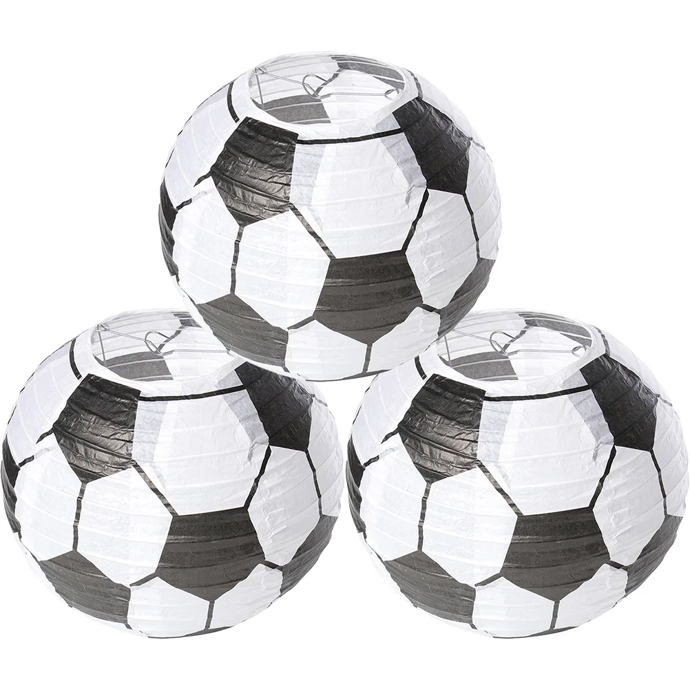 

Lampshade Ceiling Lantern Festival Handcraft Football Soccer Shaped Paper Hanging Lanterns
