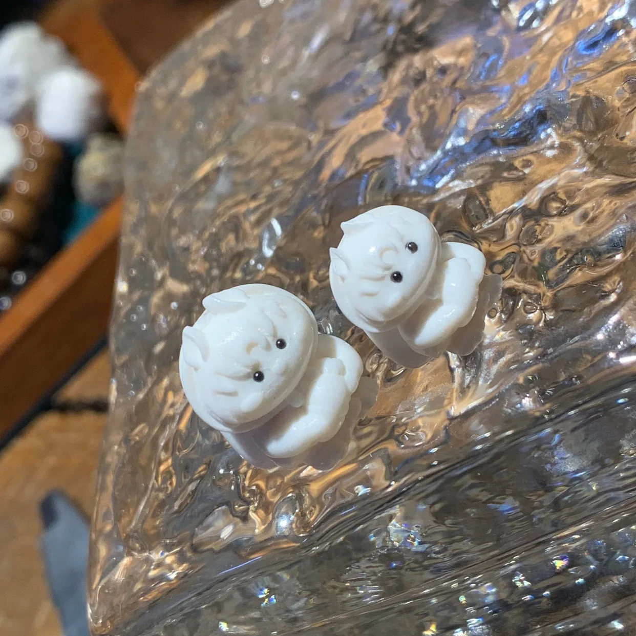 Резьба по рогах Multi-Sister Rabbit Head Wenwan Fun Matching