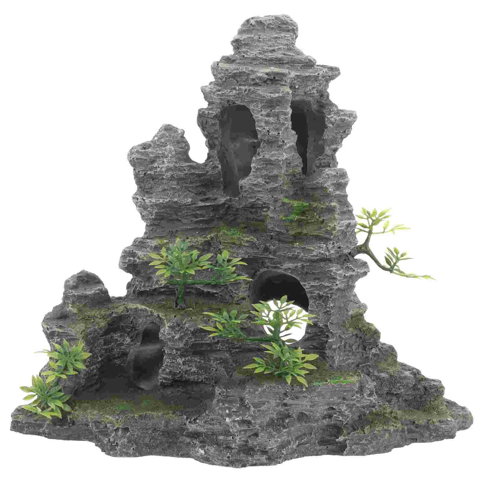 

Fish Tank Landscaping Rockery Tall Aquarium Decorations Mountain Model Shrimp Small Statue Resin