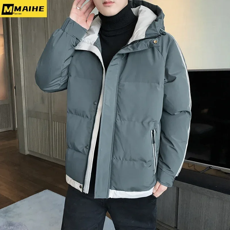 Новинка 2024 зимняя пуховая куртка из хлопка повседневная мужская Свободная